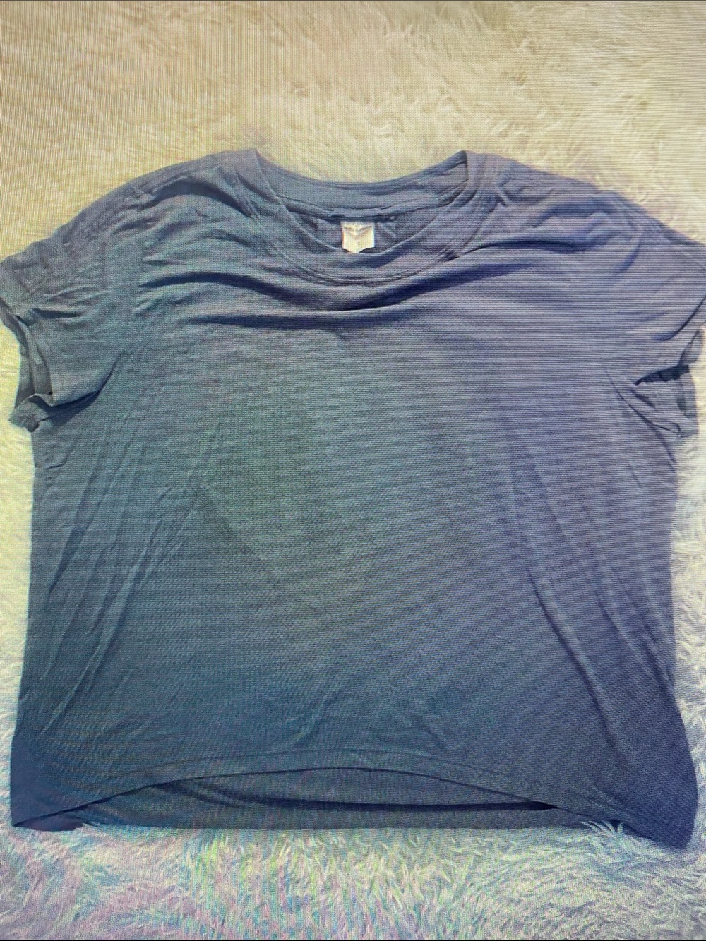 Athleta Blue Short Sleeve Scoop Neck Top